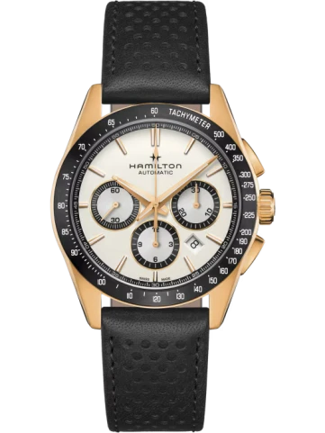 Hamilton H36626710 Jazzmaster - Мъжки ръчен часовник с автоматичен механизъм - корпус от Стомана - Естествена кожа - цвят Бежов Черен