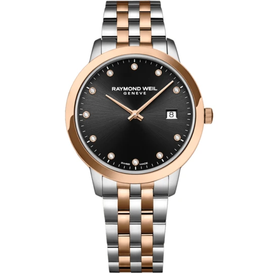 Дамски ръчен часовник с кварцов механизъм - корпус от Стомана - Стоманена верижка - цвят Черен Сив