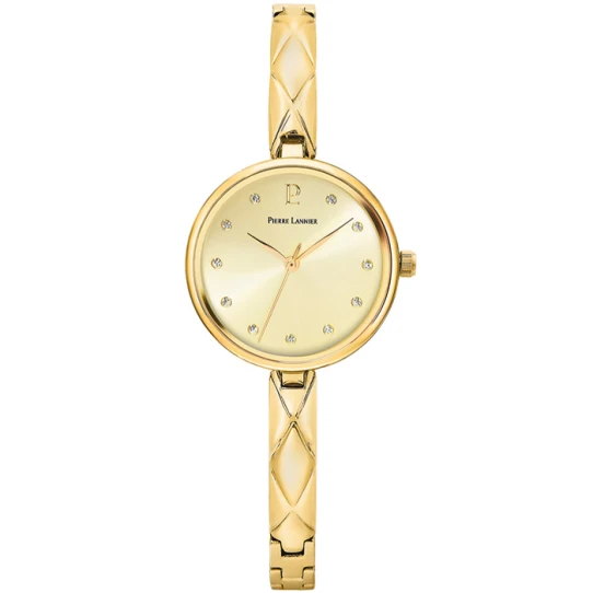 Дамски ръчен часовник с кварцов механизъм - корпус от Стомана - Стоманена верижка - цвят Злато