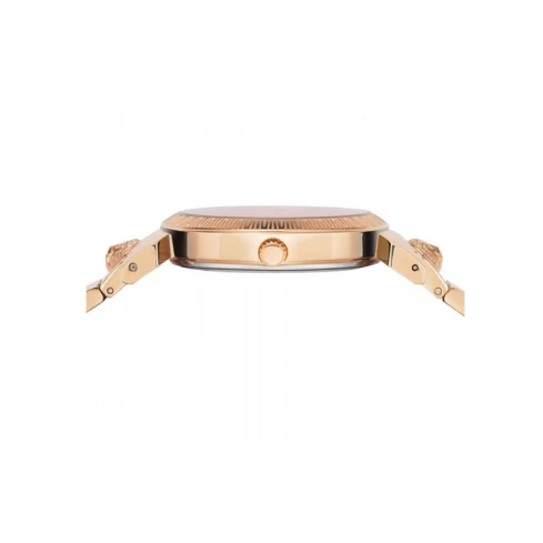 Дамски ръчен часовник с кварцов механизъм - корпус от Стомана - Стоманена верижка - цвят Червен Розово Злато