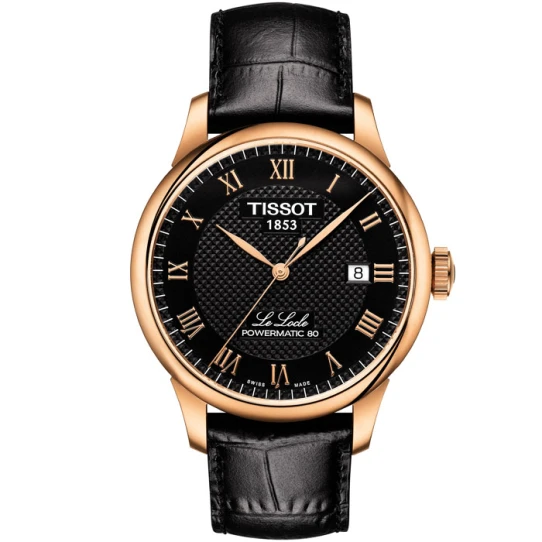 Мъжки ръчен часовник с автоматичен механизъм - корпус от Стомана - Естествена кожа - цвят Черен Черен