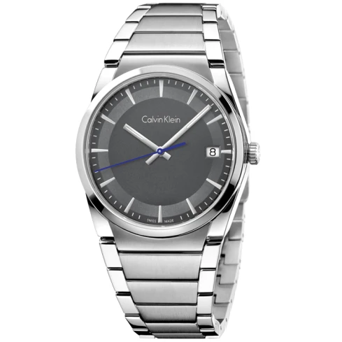 Мъжки ръчен часовник с кварцов механизъм - корпус от Стомана - Стоманена верижка - цвят Черен Сив