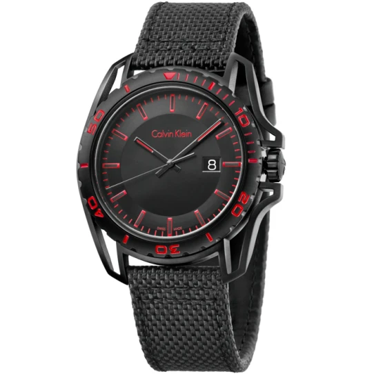 Мъжки ръчен часовник с кварцов механизъм - корпус от Стомана - Текстил - цвят Черен Черен