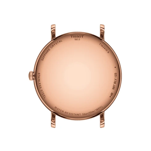 Мъжки ръчен часовник с кварцов механизъм - корпус от Стомана - Естествена кожа - цвят Бял Розово Злато