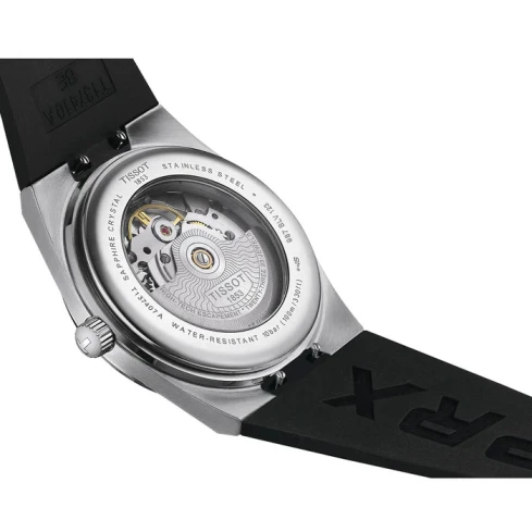 Мъжки ръчен часовник с автоматичен механизъм - корпус от Стомана - Силиконова каишка - цвят Син Сив