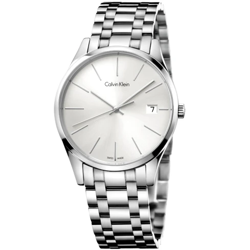 Мъжки ръчен часовник с кварцов механизъм - корпус от Стомана - Стоманена верижка - цвят Сребрист Сив