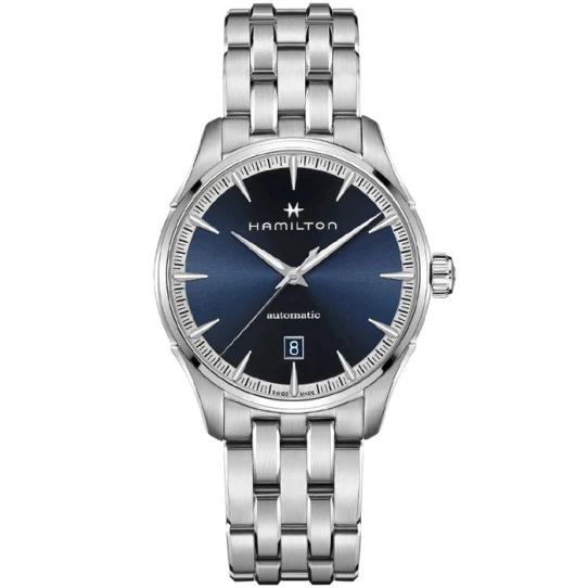 Мъжки ръчен часовник с автоматичен механизъм - корпус от Стомана - Стоманена верижка - цвят Син Сив