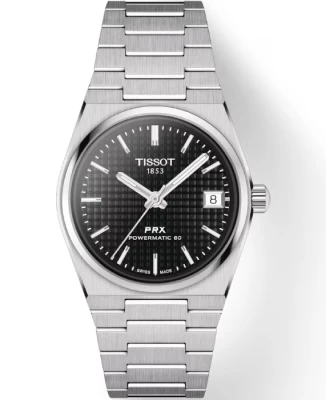 Дамски ръчен часовник с автоматичен механизъм - корпус от Стомана - Стоманена верижка - цвят Черен