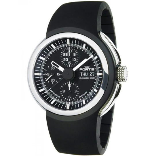 Мъжки ръчен часовник с механизъм - цвят Черен