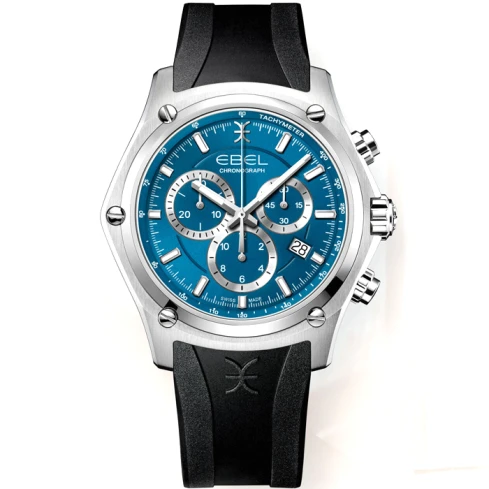 Мъжки ръчен часовник с кварцов механизъм - корпус от Стомана - Стоманена верижка - цвят Син Сив