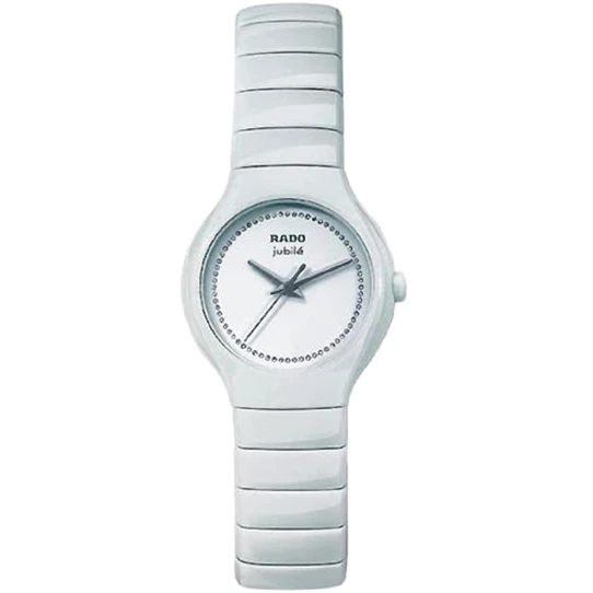 Дамски ръчен часовник с кварцов механизъм - корпус от Стомана и керамика - Керамика - цвят Бял Бял