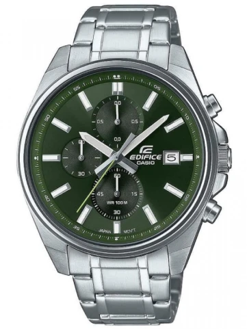 Мъжки ръчен часовник с кварцов механизъм - корпус от Стомана - Стоманена верижка - цвят Зелен