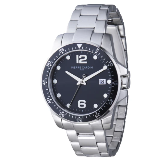 Мъжки ръчен часовник с кварцов механизъм - корпус от Стомана - Стоманена верижка - цвят Син