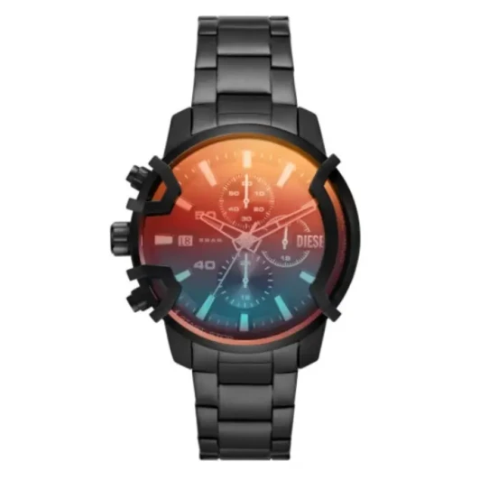 Мъжки ръчен часовник с кварцов механизъм - корпус от Стомана - Стоманена верижка - цвят Черен