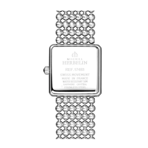 Дамски ръчен часовник с кварцов механизъм - корпус от Стомана - Стоманена верижка - цвят Седеф Сив