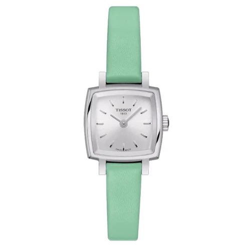 Дамски ръчен часовник с кварцов механизъм - корпус от Стомана - Синтетична кожа - цвят Сребрист Зелен