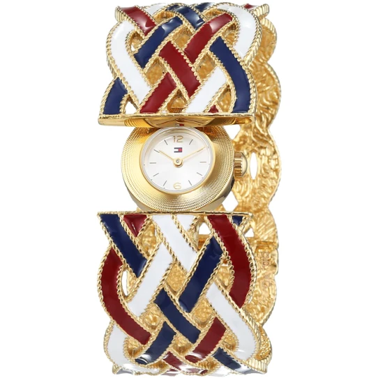 Дамски ръчен часовник с кварцов механизъм - корпус от Стомана - Стоманена верижка - цвят Бял Син