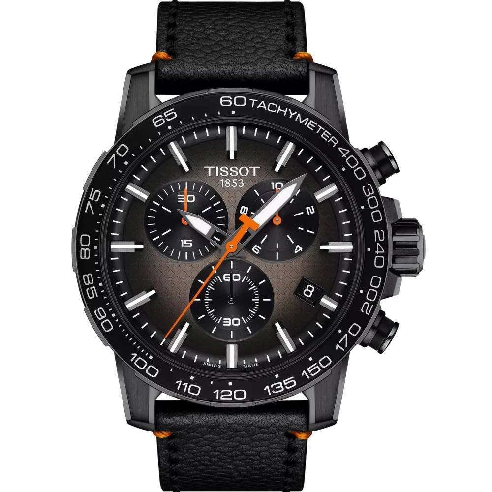 Мъжки ръчен часовник с кварцов механизъм - корпус от Стомана - Естествена кожа - цвят Черен Черен