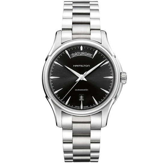 Мъжки ръчен часовник с автоматичен механизъм - корпус от Стомана - Стоманена верижка - цвят Черен Сив