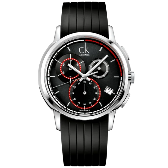 Мъжки ръчен часовник с кварцов механизъм - корпус от Стомана - Силиконова каишка - цвят Черен Черен