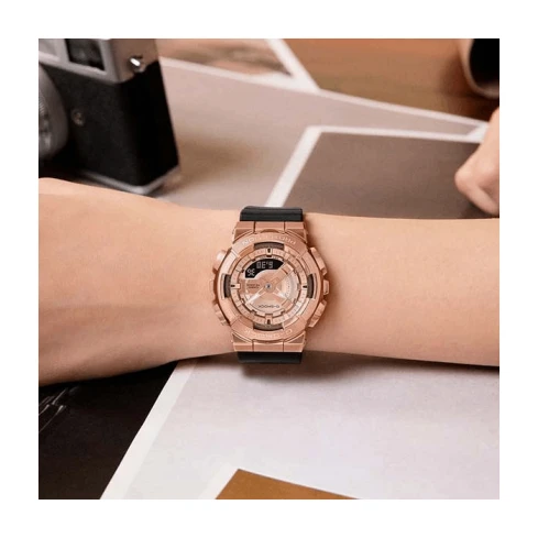 Дамски ръчен часовник с кварцов механизъм - корпус от Полимер - Полимер - цвят Розово Злато Черен