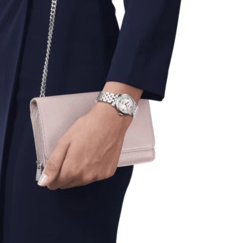 Дамски ръчен часовник с автоматичен механизъм - корпус от Стомана - Стоманена верижка - цвят Сребрист Сив