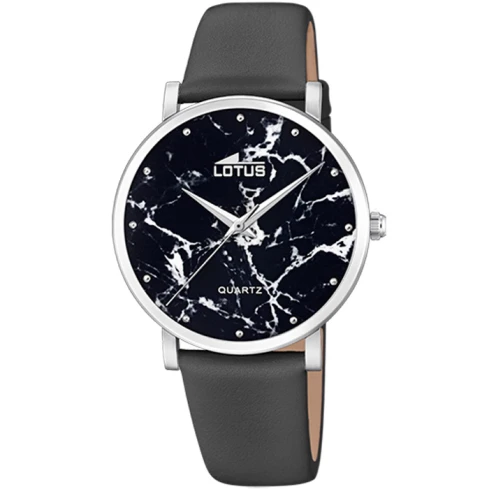 Дамски ръчен часовник с кварцов механизъм - корпус от Стомана - Естествена кожа - цвят Черен Черен