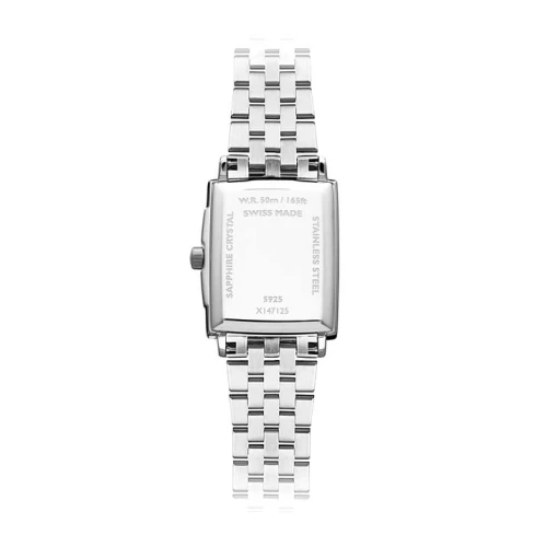 Дамски ръчен часовник с кварцов механизъм - корпус от Стомана - Стоманена верижка - цвят Бял Сив