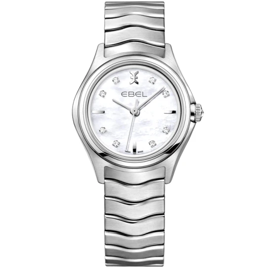 Дамски ръчен часовник с кварцов механизъм - корпус от Стомана - Стоманена верижка - цвят Седеф Сив