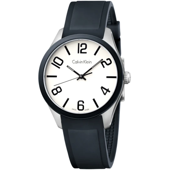 Дамски ръчен часовник с кварцов механизъм - корпус от Стомана и алуминий - Силиконова каишка - цвят Бял Черен