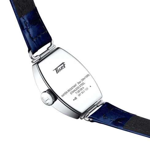 Дамски ръчен часовник с кварцов механизъм - корпус от Стомана - Естествена кожа - цвят Син Син