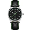 Мъжки ръчен часовник с кварцов механизъм - корпус от Стомана - Естествена кожа - цвят Черен Зелен