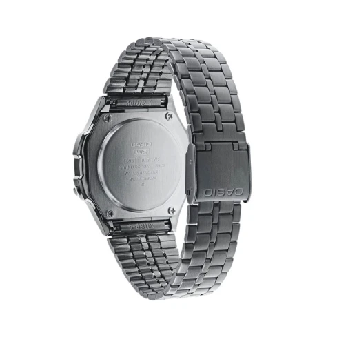 Мъжки ръчен часовник с кварцов механизъм - корпус от Полимер - Стоманена верижка - цвят Сив Черен