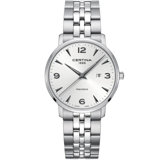 Мъжки ръчен часовник с кварцов механизъм - корпус от Стомана - Стоманена верижка - цвят Сребрист Сив