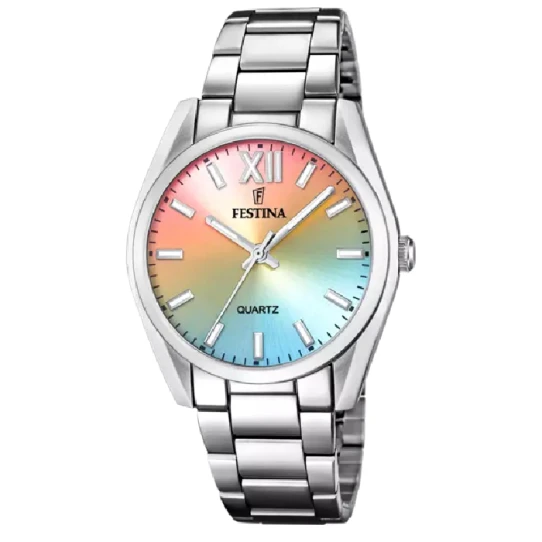 Дамски ръчен часовник с кварцов механизъм - корпус от Стомана - Стоманена верижка - цвят Розов