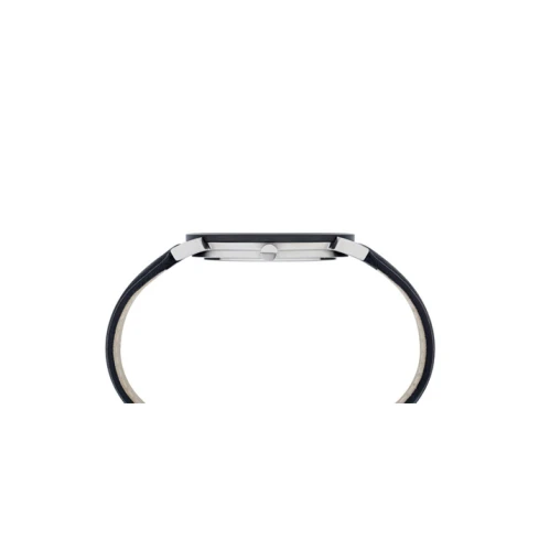 Мъжки ръчен часовник с кварцов механизъм - корпус от Стомана - Естествена кожа - цвят Черен Черен