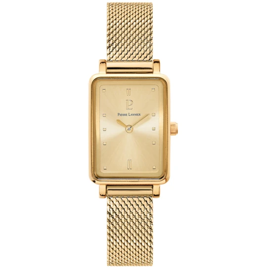 Дамски ръчен часовник с кварцов механизъм - корпус от Стомана - Меш - цвят Шампанско Злато