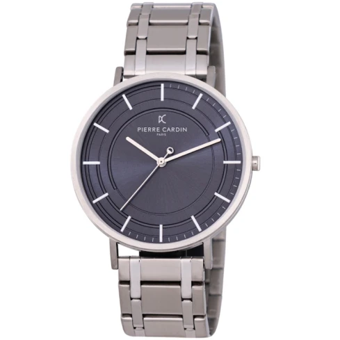 Мъжки ръчен часовник с кварцов механизъм - корпус от Стомана - Стоманена верижка - цвят Син Сив