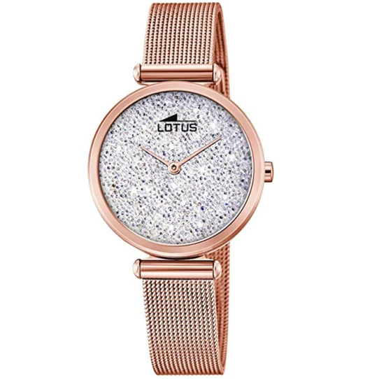 Дамски ръчен часовник с кварцов механизъм - корпус от Стомана - Меш - цвят Бял Розово Злато