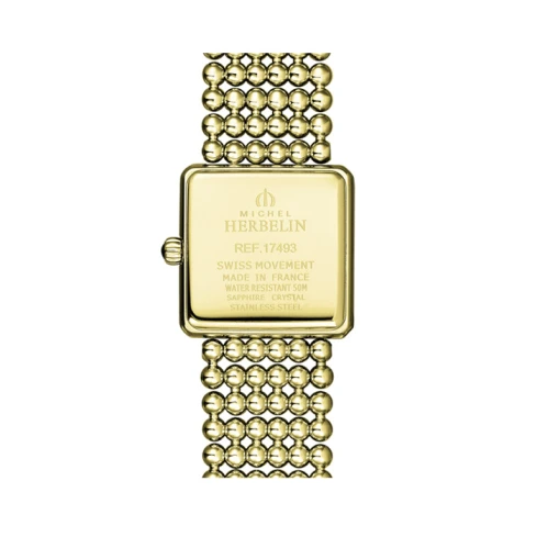 Дамски ръчен часовник с кварцов механизъм - корпус от Стомана - Стоманена верижка - цвят Седеф Злато