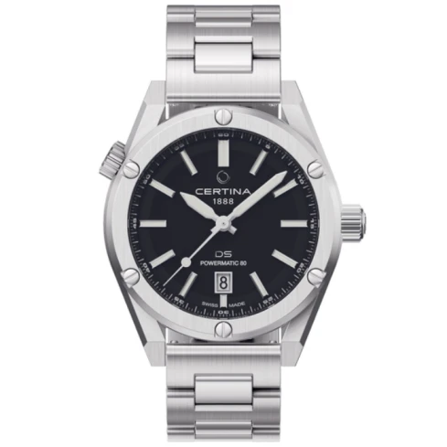 Мъжки ръчен часовник с автоматичен механизъм - корпус от Стомана - Стоманена верижка - цвят Черен