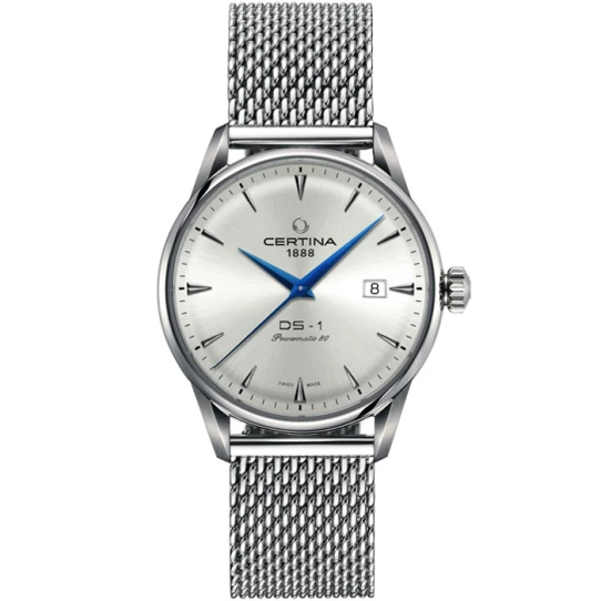 Мъжки ръчен часовник с автоматичен механизъм - корпус от Стомана - Меш - цвят Сребрист Сив