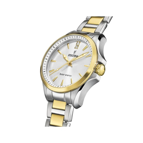 Дамски ръчен часовник с кварцов механизъм - корпус от Стомана - Стоманена верижка - цвят Бял Злато