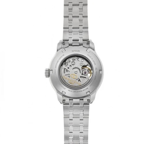 Мъжки ръчен часовник с автоматичен механизъм - корпус от Стомана - Стоманена верижка - цвят Син