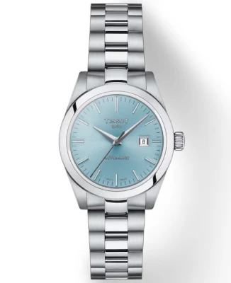 Дамски ръчен часовник с автоматичен механизъм - корпус от Стомана - Стоманена верижка - цвят Син Сив