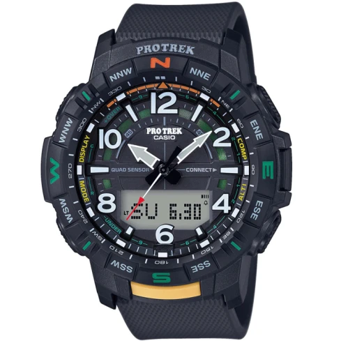 Мъжки ръчен часовник с кварцов механизъм - корпус от Полимер - Полимер - цвят Черен Черен