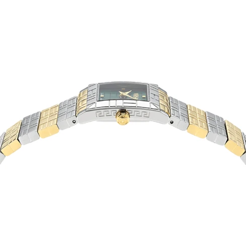 Дамски ръчен часовник с кварцов механизъм - корпус от Стомана - Стоманена верижка - цвят Зелен Сив