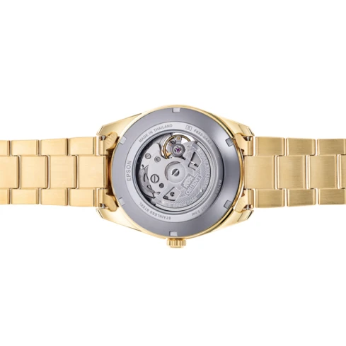 Мъжки ръчен часовник с механичен механизъм - корпус от Стомана - Стоманена верижка - цвят Бял Злато