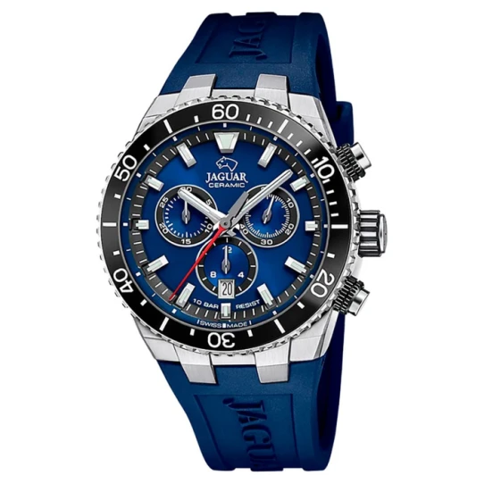 Мъжки ръчен часовник с кварцов механизъм - корпус от Стомана - Силиконова каишка - цвят Син Син