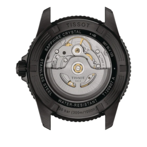 Мъжки ръчен часовник с автоматичен механизъм - корпус от Стомана - Каучук - цвят Син Черен